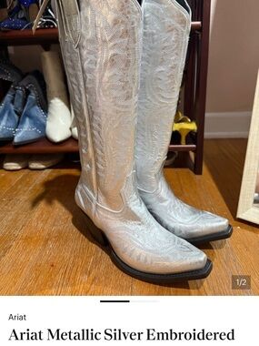 Ariat Metallic Silver Embroidered Over-the-Knee Boots